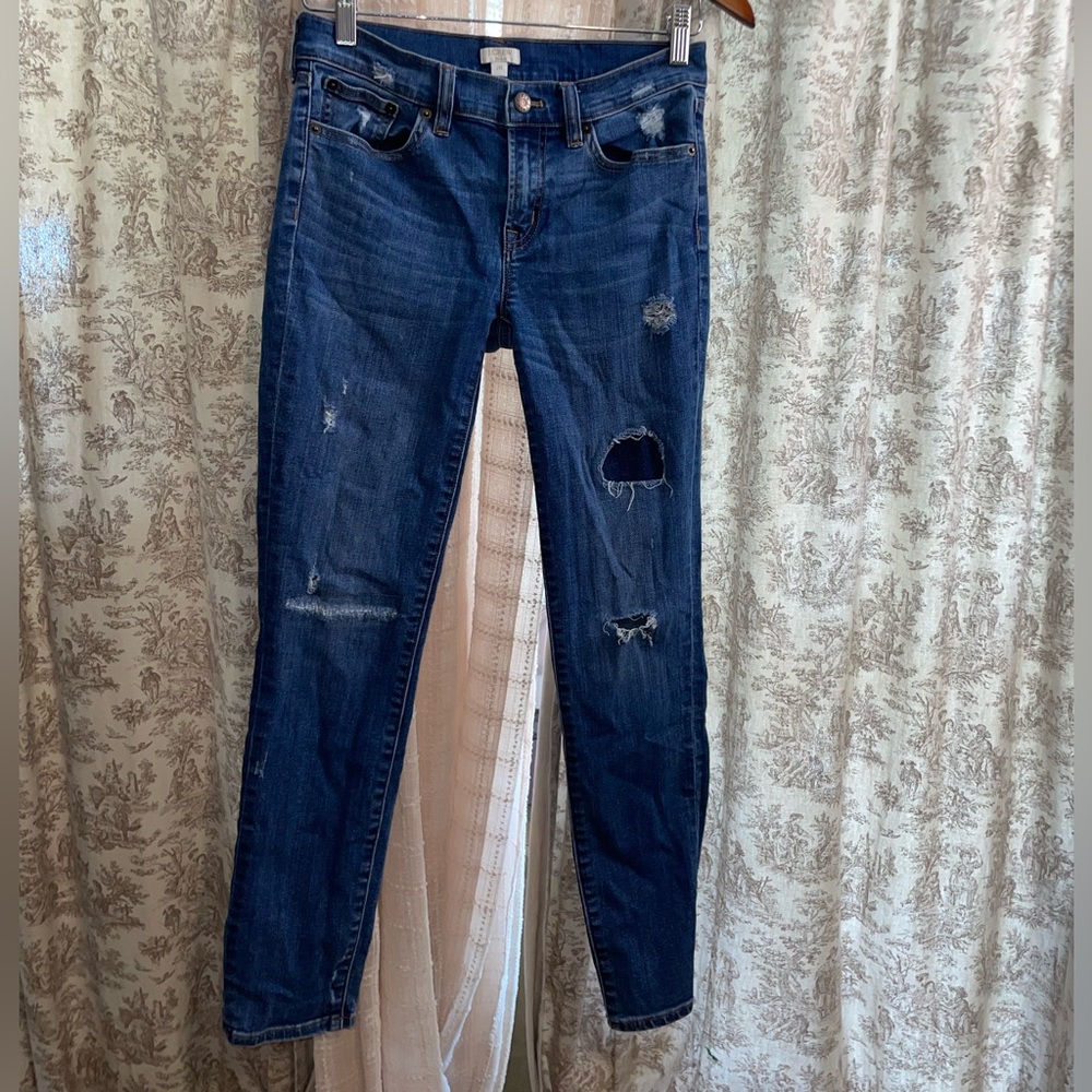 J Crew stretch Distressed Blue Jeans